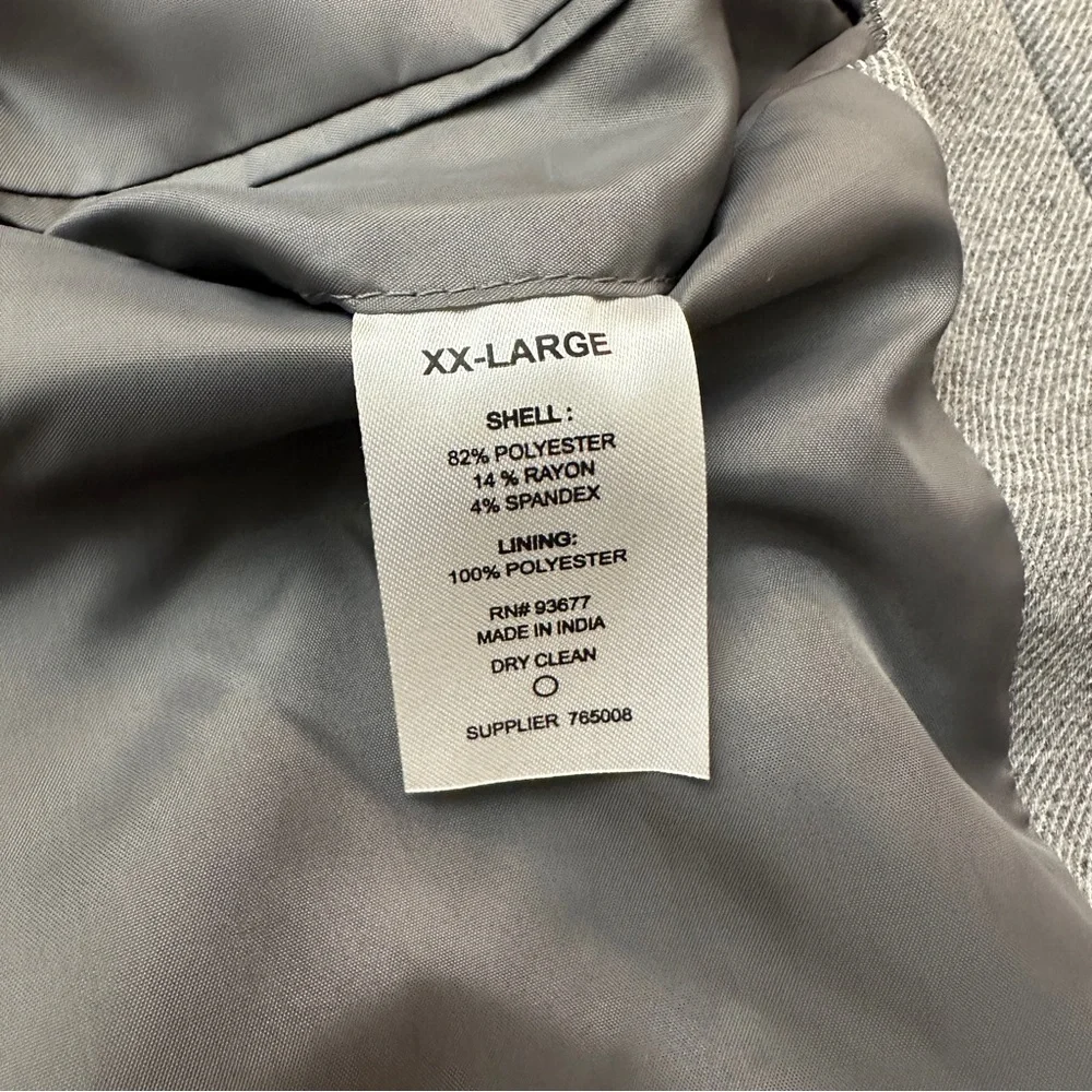 JF J. Ferrar Zip Bomber Jacket Men’s Size XXL Gray Twill